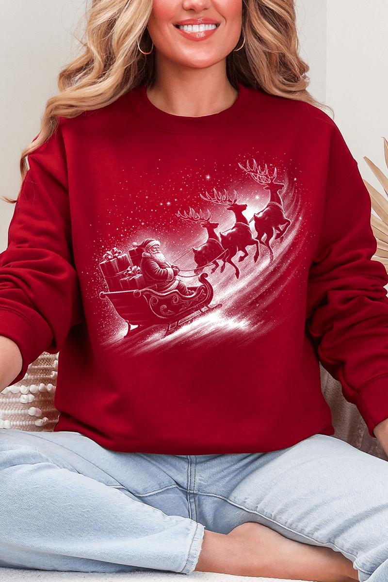 Vintage Santa Sleigh Ecosmart Crewneck Sweatshirt - Wholesale Accessory Market