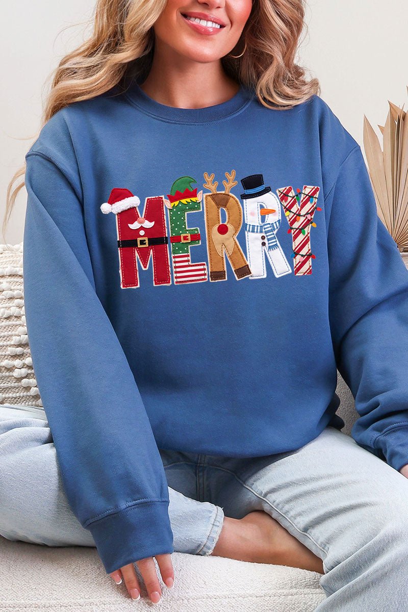 Christmas Characters Merry Ecosmart Crewneck Sweatshirt - Wholesale Accessory Market