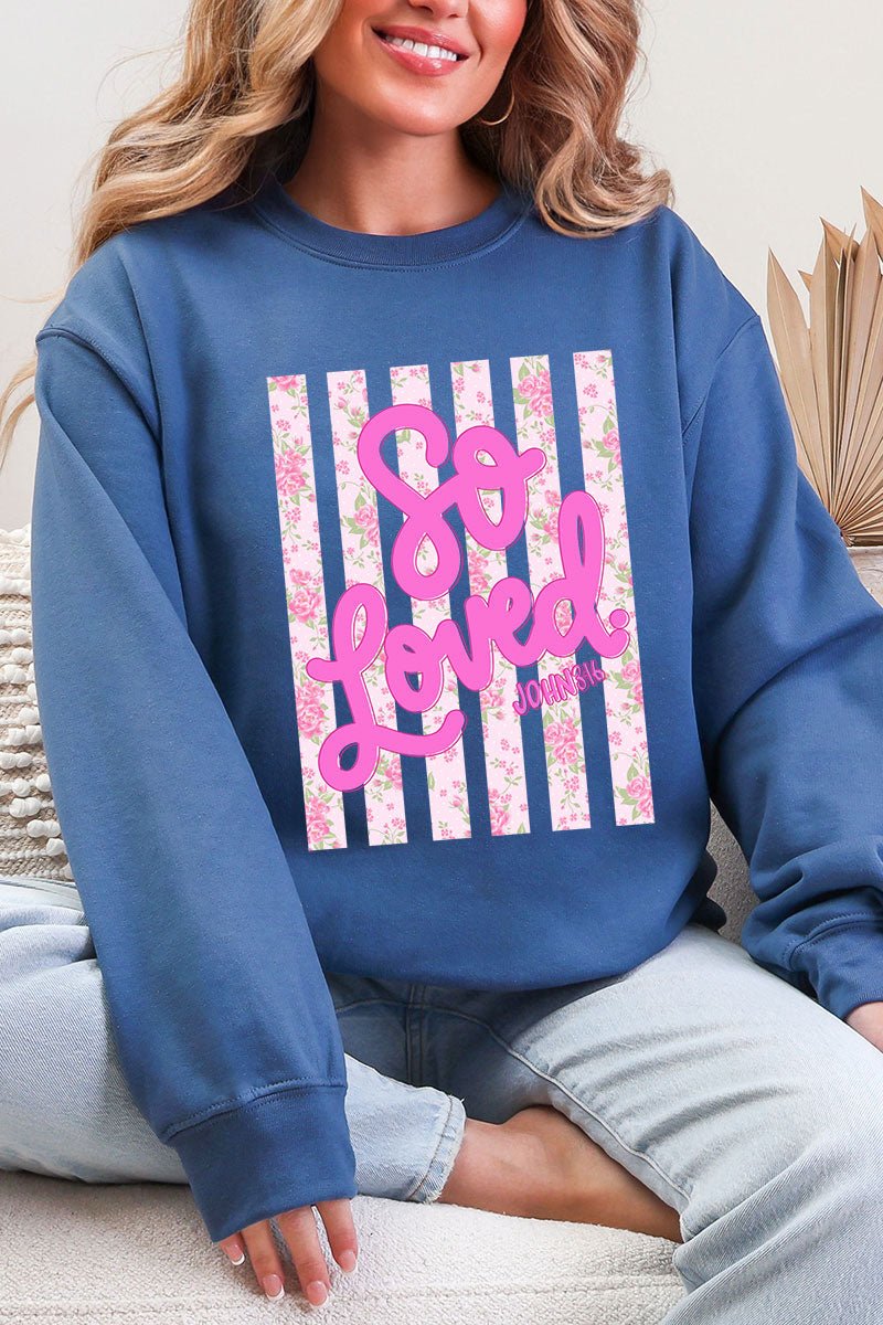 Floral So Loved Ecosmart Crewneck Sweatshirt - Wholesale Accessory Market