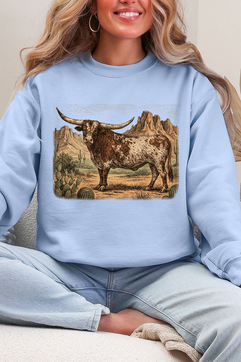 Desert Monarch Longhorn Ecosmart Crewneck Sweatshirt - Wholesale Accessory Market