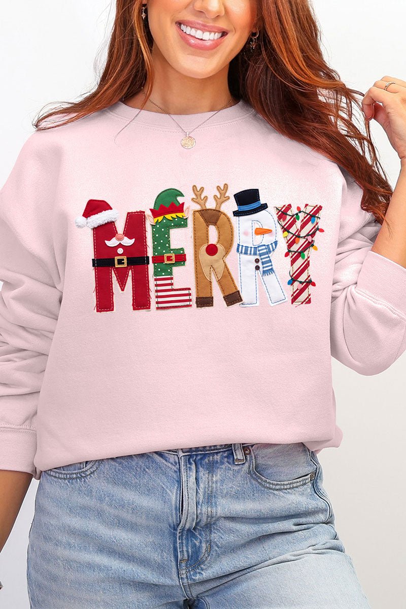 Christmas Characters Merry Ecosmart Crewneck Sweatshirt - Wholesale Accessory Market