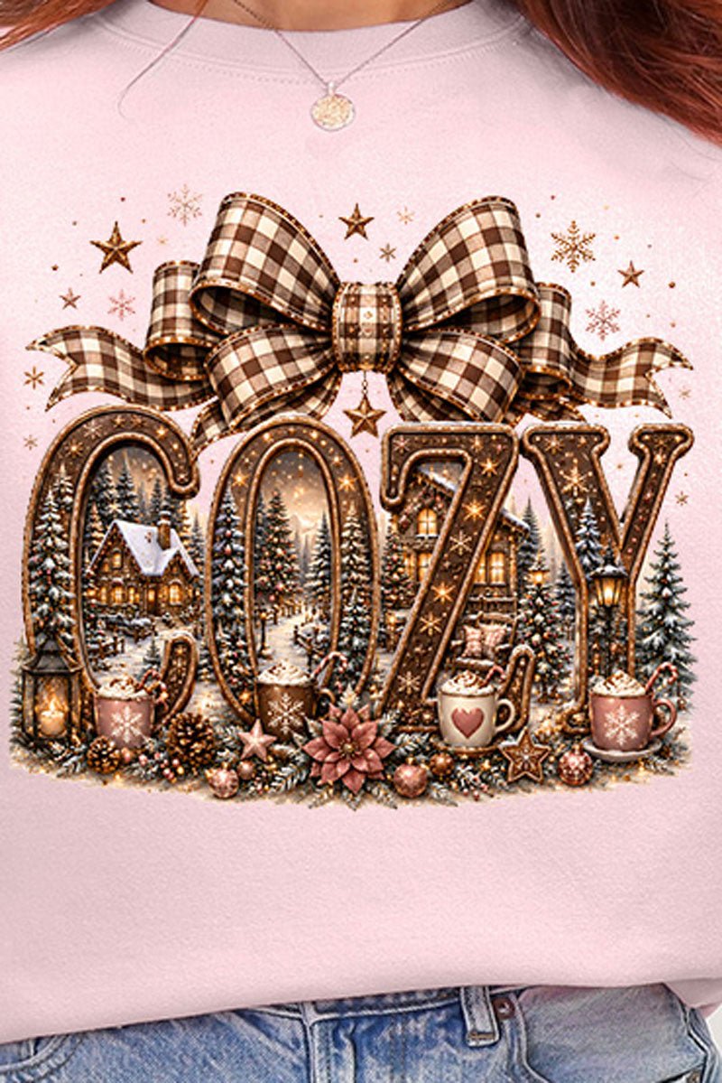 Cozy Christmas Cottage Ecosmart Crewneck Sweatshirt - Wholesale Accessory Market