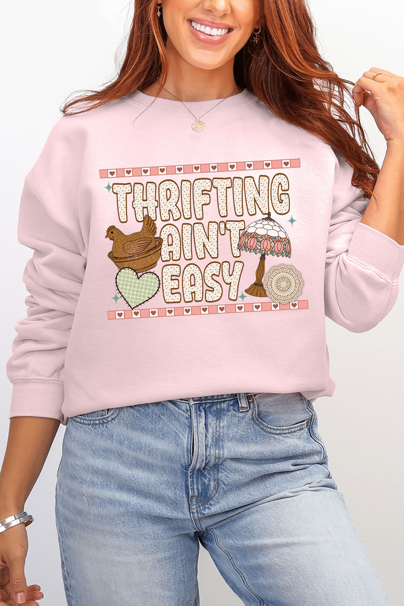 Thrifting Ain't Easy Ecosmart Crewneck Sweatshirt - Wholesale Accessory Market