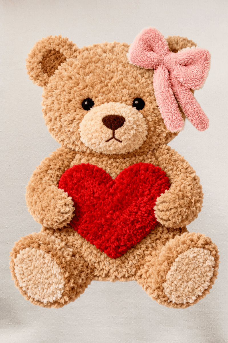 Cozy Heart Cub Faux Yarn Ecosmart Crewneck Sweatshirt - Wholesale Accessory Market