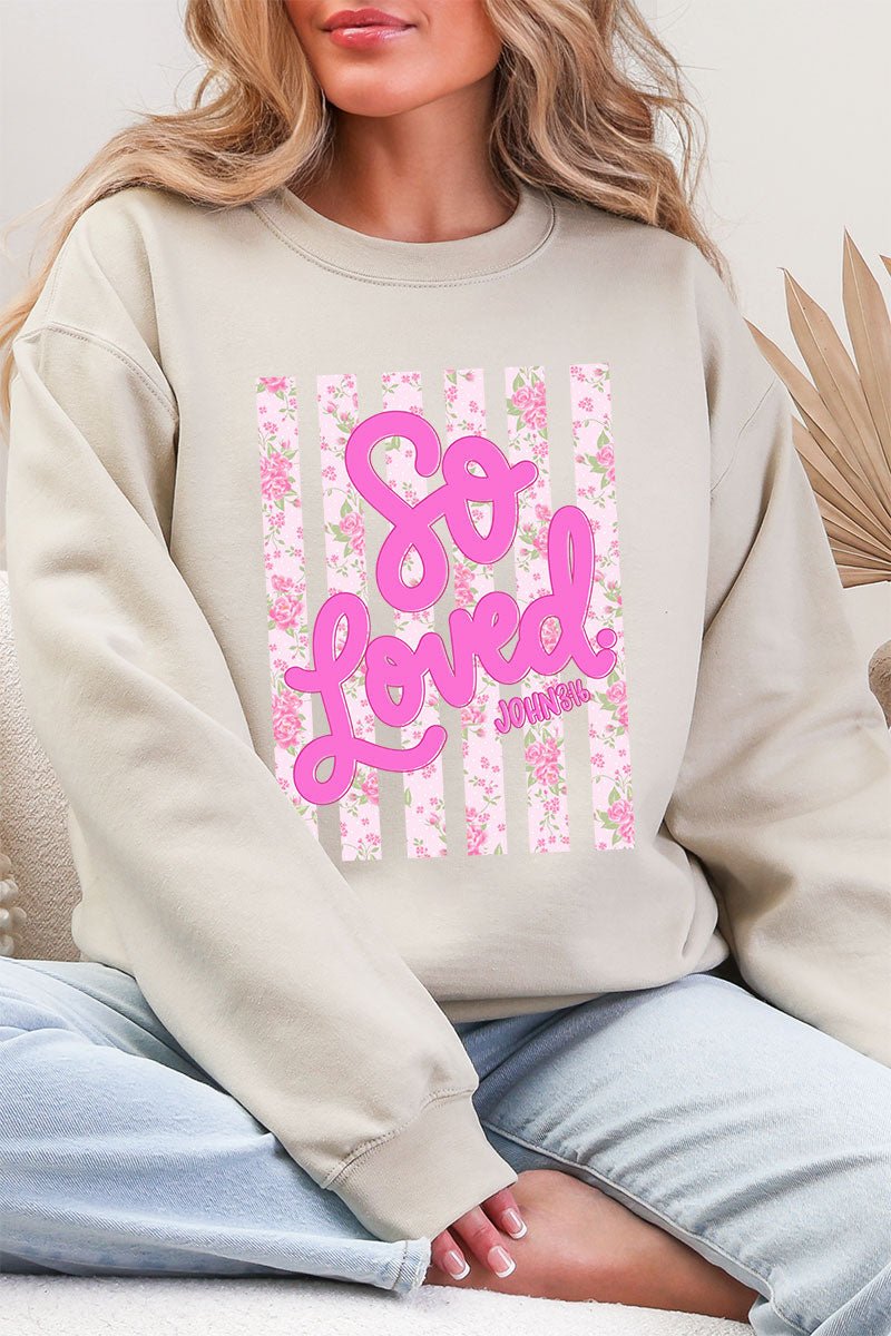 Floral So Loved Ecosmart Crewneck Sweatshirt - Wholesale Accessory Market