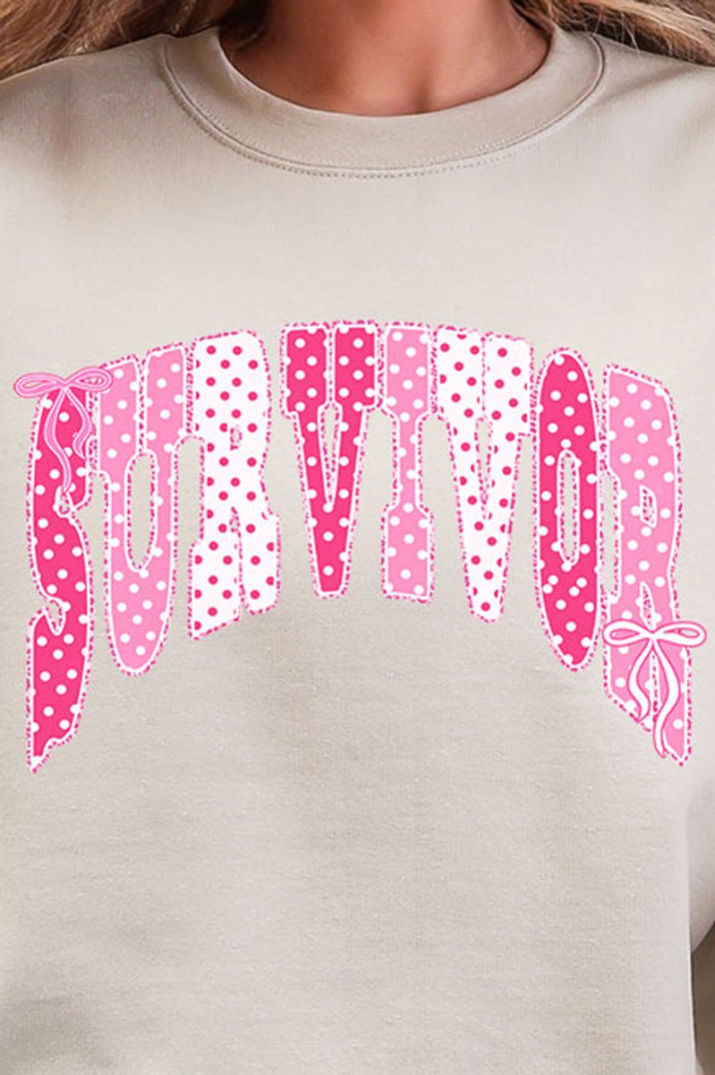 Pink Polka Pop Survivor Ecosmart Crewneck Sweatshirt - Wholesale Accessory Market