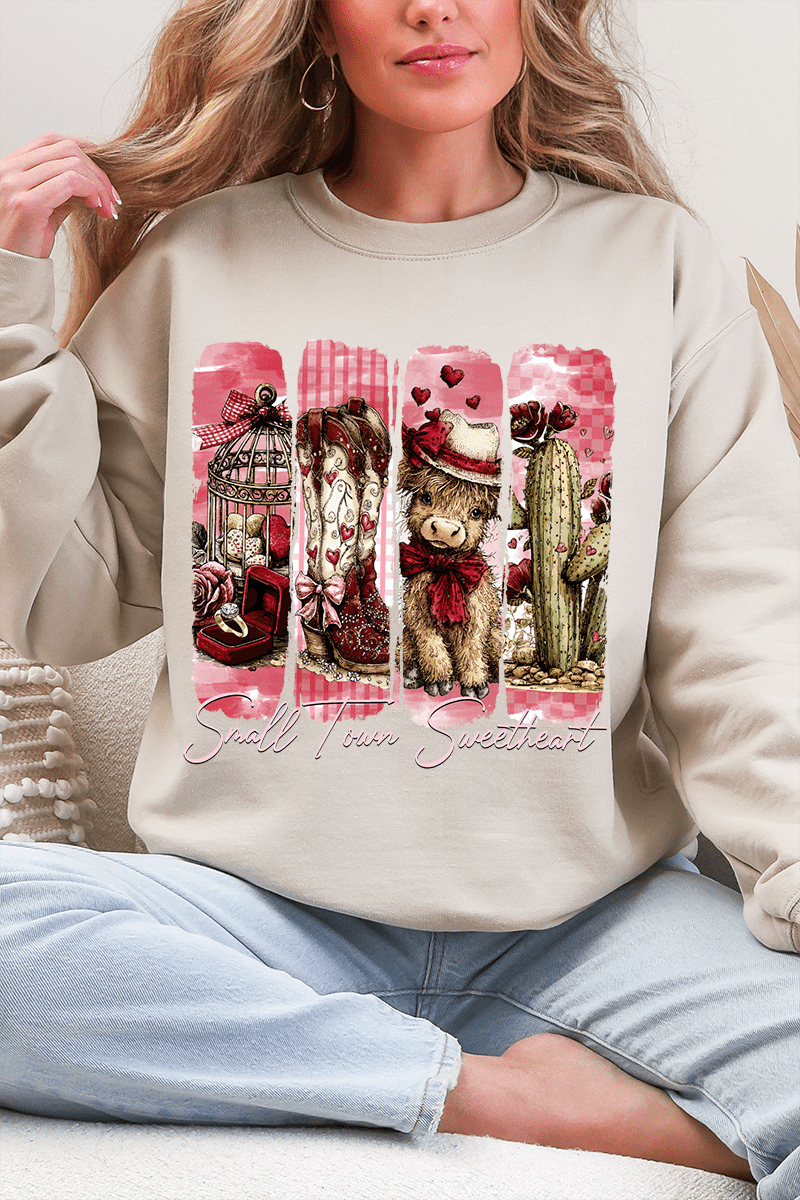 Small Town Sweetheart Ecosmart Crewneck Sweatshirt - Wholesale Accessory Market
