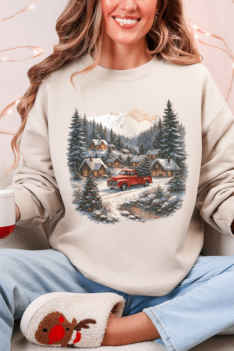 Snowfall On Main Street Ecosmart Crewneck Sweatshirt - Wholesale Accessory Market