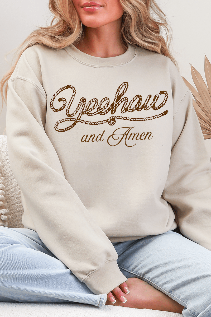 Yeehaw & Amen Ecosmart Crewneck Sweatshirt - Wholesale Accessory Market