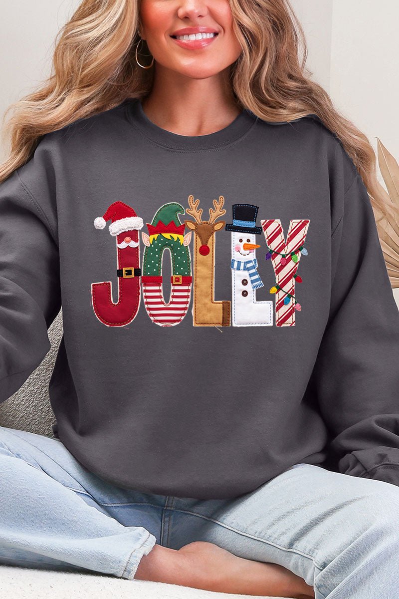 Christmas Characters Jolly Ecosmart Crewneck Sweatshirt - Wholesale Accessory Market