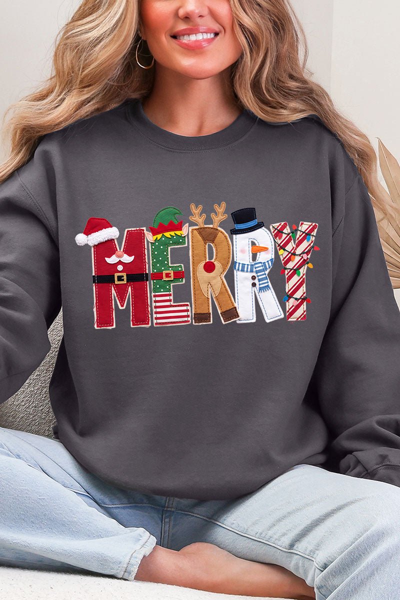 Christmas Characters Merry Ecosmart Crewneck Sweatshirt - Wholesale Accessory Market