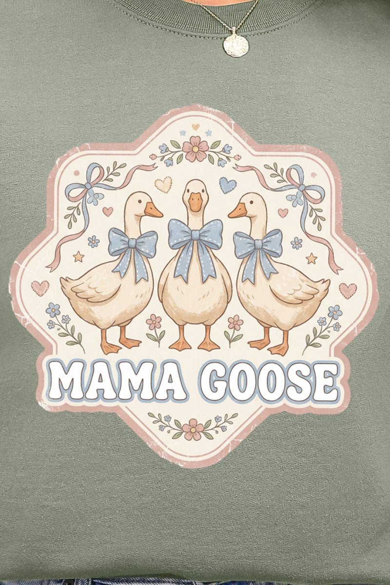 Blue Bow Mama Goose Ecosmart Crewneck Sweatshirt - Wholesale Accessory Market