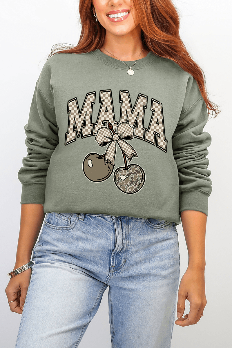 Cherry Luxe Mama Ecosmart Crewneck Sweatshirt - Wholesale Accessory Market
