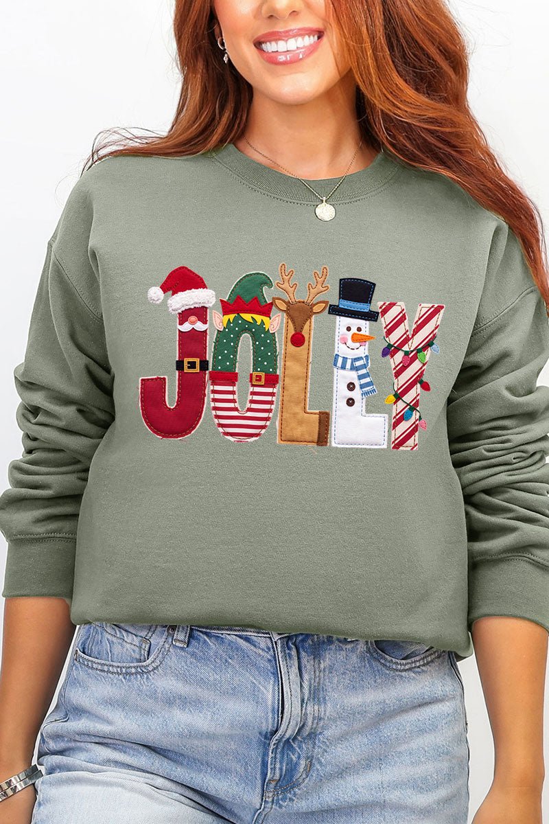 Christmas Characters Jolly Ecosmart Crewneck Sweatshirt - Wholesale Accessory Market