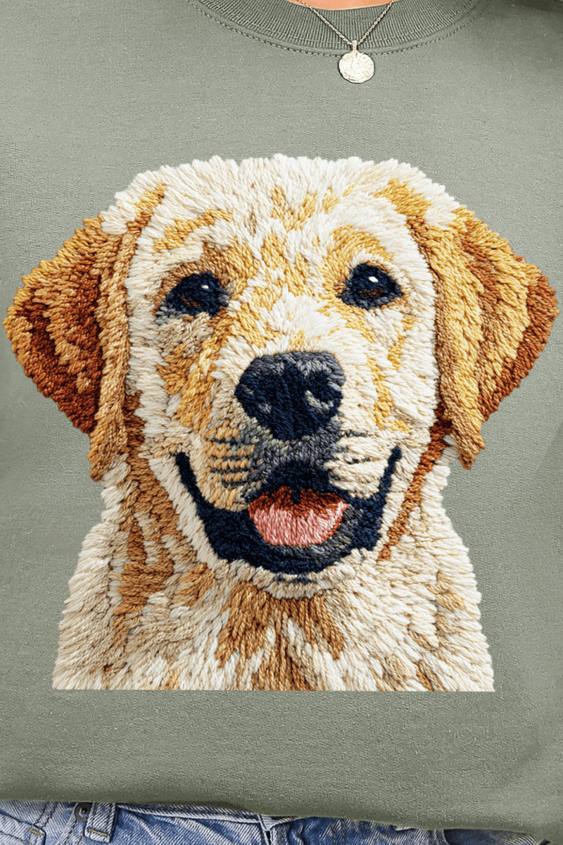 Faux Yarn Yellow Labrador Retriever Ecosmart Crewneck Sweatshirt - Wholesale Accessory Market