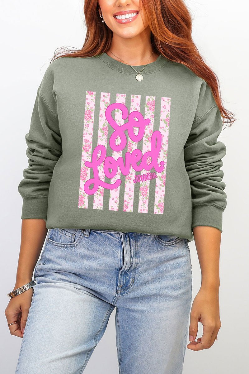 Floral So Loved Ecosmart Crewneck Sweatshirt - Wholesale Accessory Market