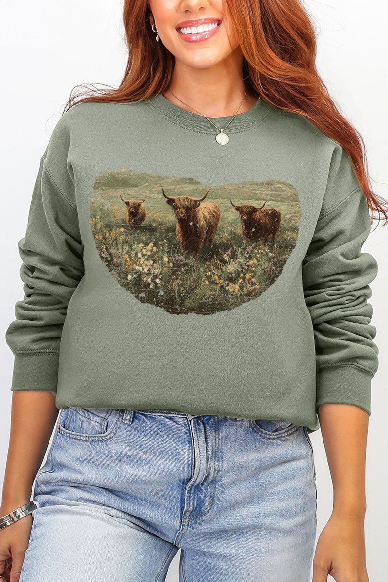 Highland Herd Ecosmart Crewneck Sweatshirt - Wholesale Accessory Market