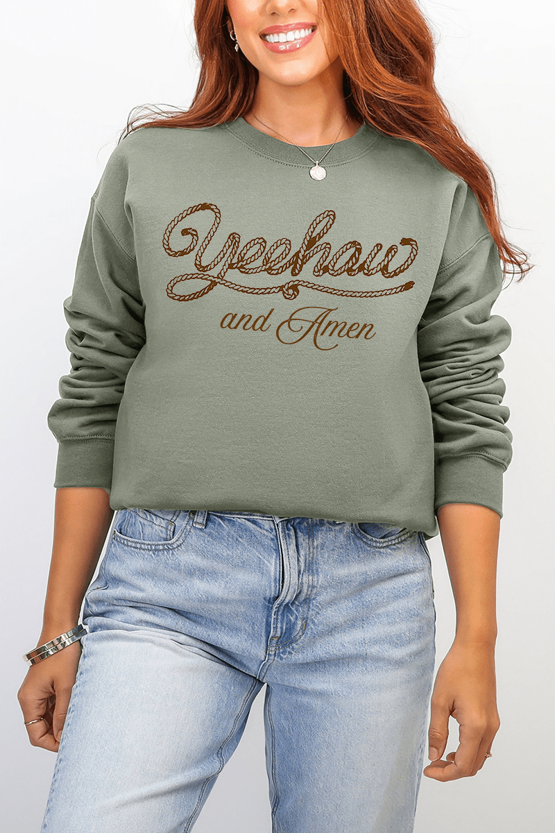 Yeehaw & Amen Ecosmart Crewneck Sweatshirt - Wholesale Accessory Market
