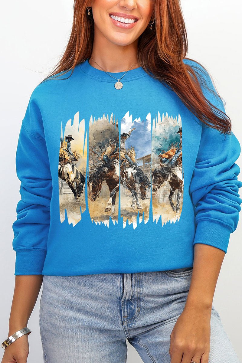 Retro Rodeo Rebel Ecosmart Crewneck Sweatshirt - Wholesale Accessory Market