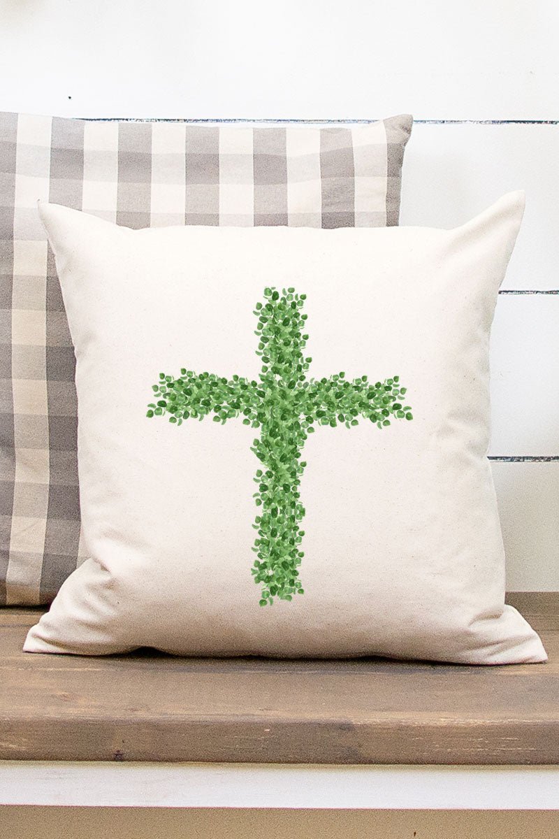 Boxwood Cross Decorative Pillow Cover - Wholesale Accessory Market