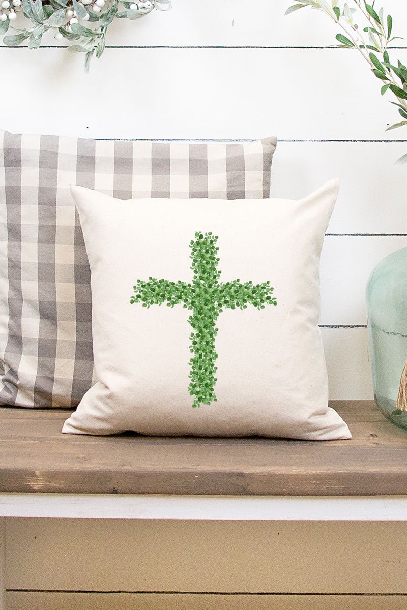 Boxwood Cross Decorative Pillow Cover - Wholesale Accessory Market