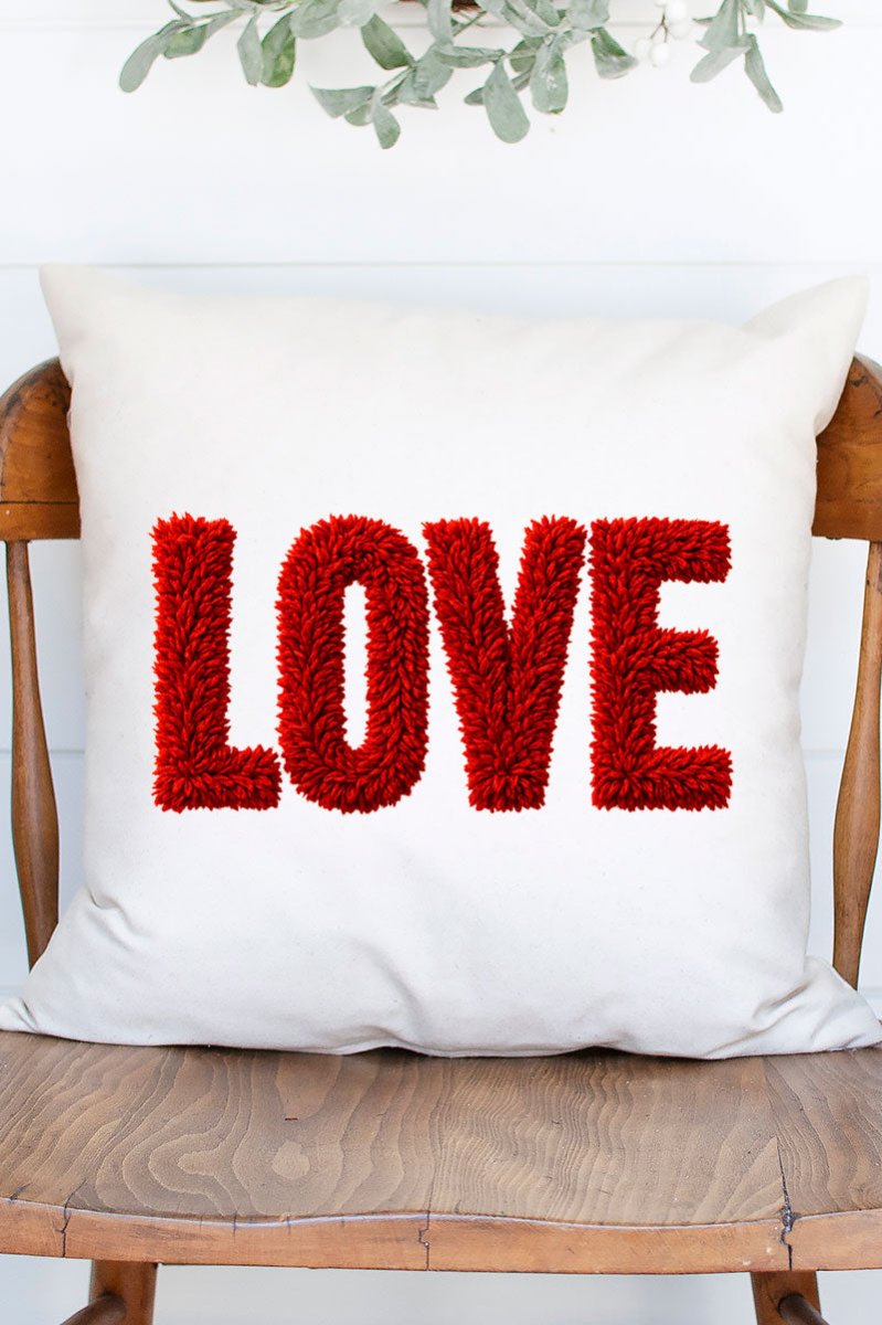 Fall In Love Faux Yarn Decorative Pillow Cover - Wholesale Accessory Market