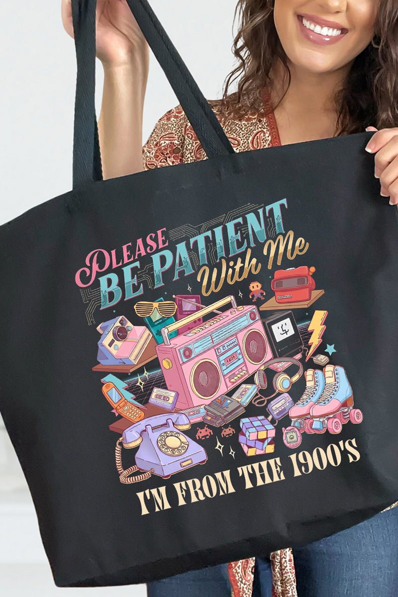 1900's Tech Throwback Canvas Jumbo Tote - Wholesale Accessory Market