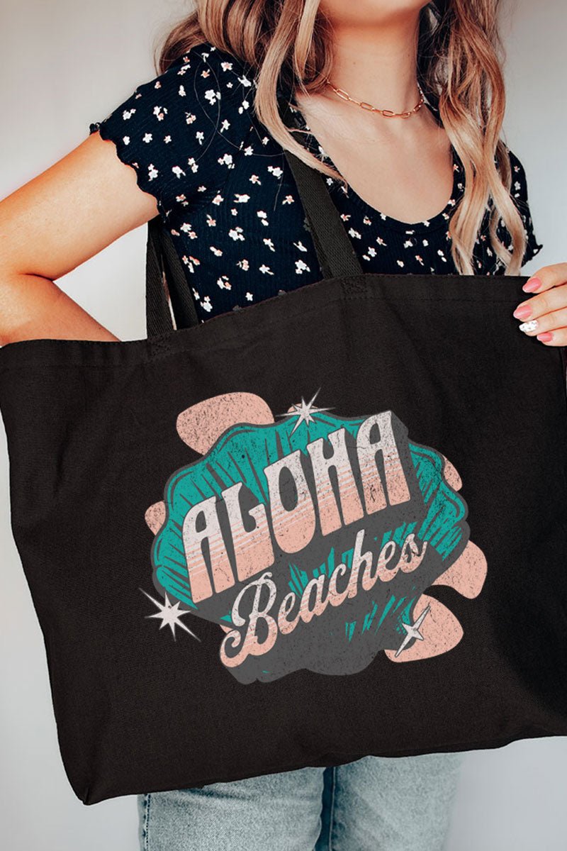 Aloha Beaches Canvas Jumbo Tote - Wholesale Accessory Market