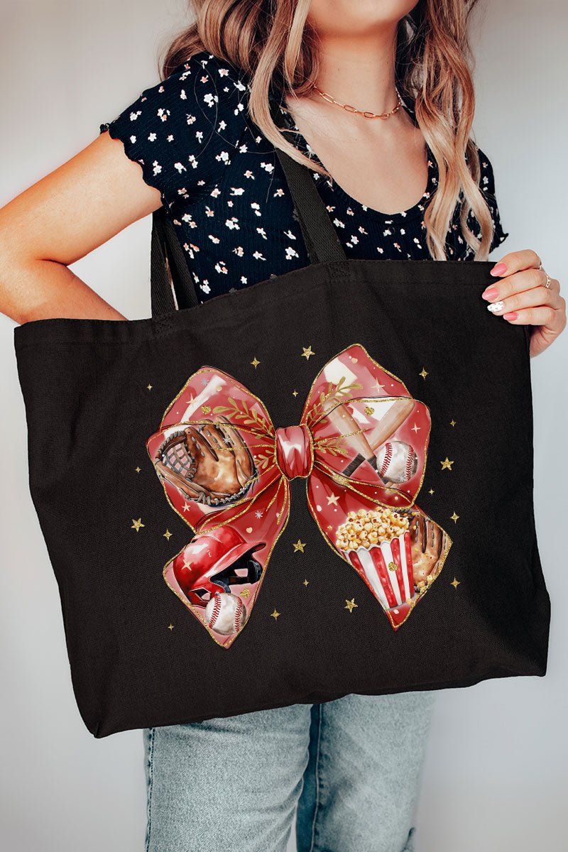 Balling Bow Canvas Jumbo Tote - Wholesale Accessory Market