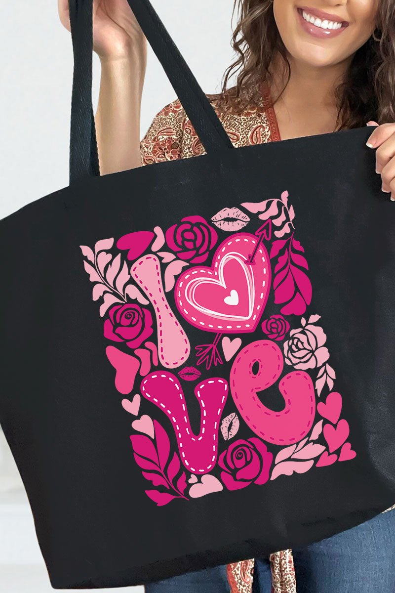 Boho Love Is In The Air Canvas Jumbo Tote - Wholesale Accessory Market