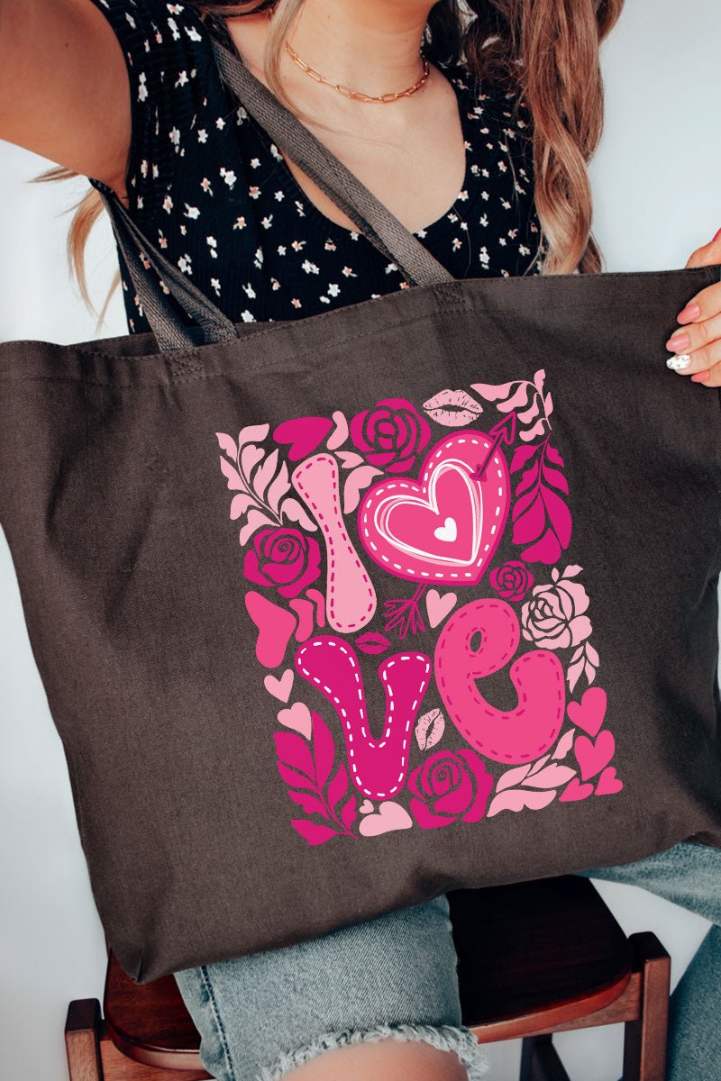 Boho Love Is In The Air Canvas Jumbo Tote - Wholesale Accessory Market