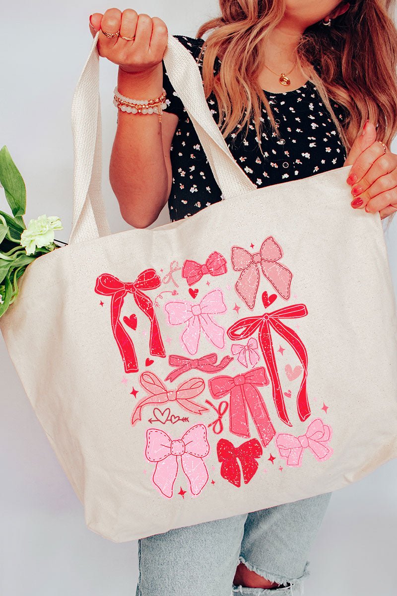 Bow Bliss Canvas Jumbo Tote - Wholesale Accessory Market