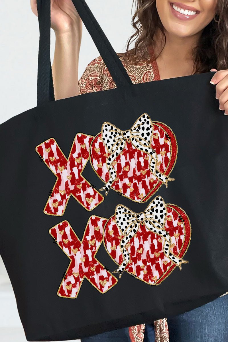 Brushed XOXO Love Canvas Jumbo Tote - Wholesale Accessory Market