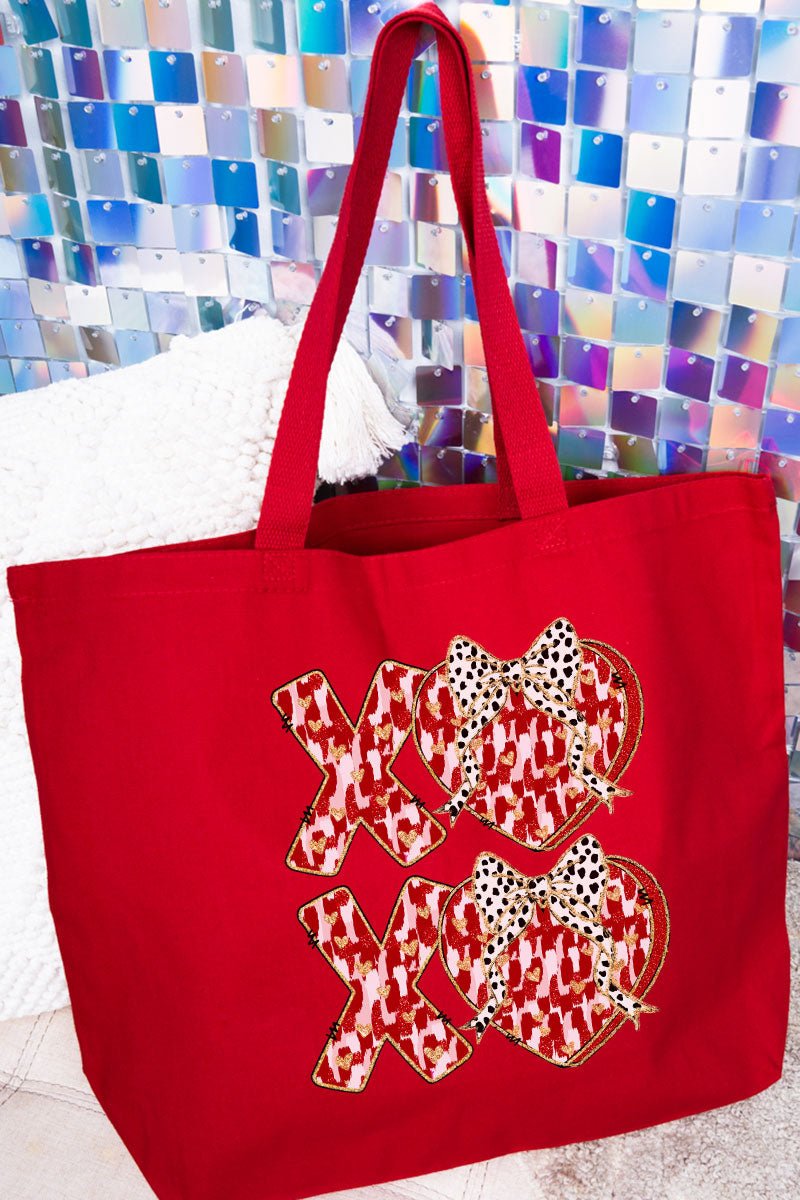 Brushed XOXO Love Canvas Jumbo Tote - Wholesale Accessory Market
