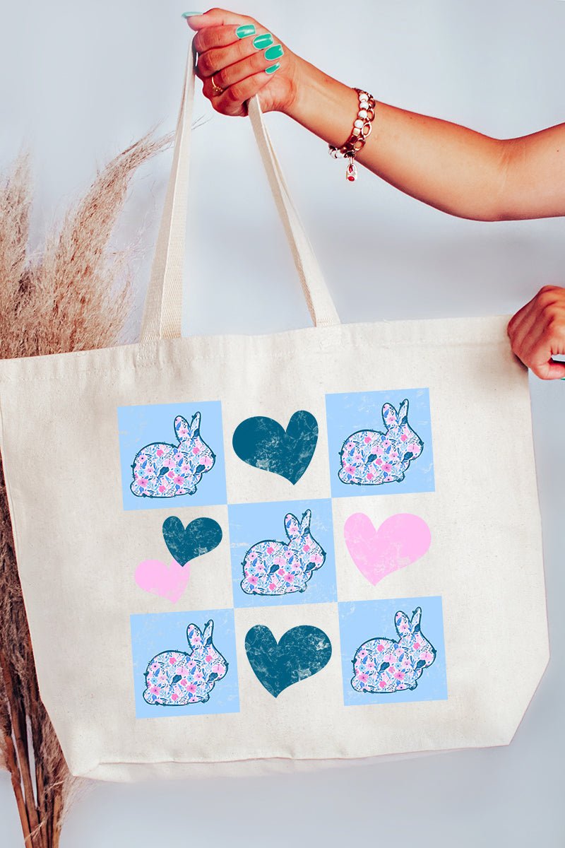 Bunny Love Canvas Jumbo Tote - Wholesale Accessory Market