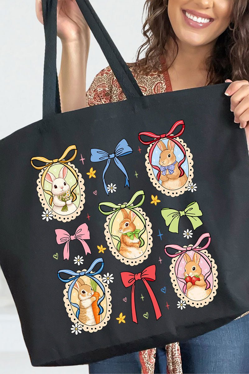 Bunny Meadow Canvas Jumbo Tote - Wholesale Accessory Market