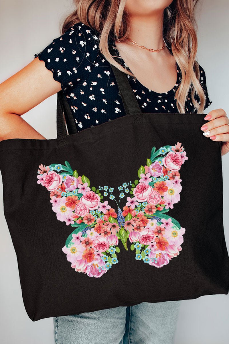 Butterfly Beauty Canvas Jumbo Tote - Wholesale Accessory Market