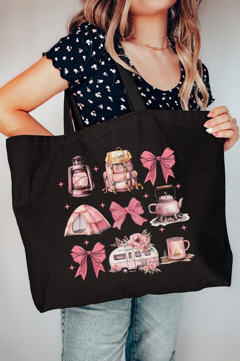 Camping Coquette Canvas Jumbo Tote - Wholesale Accessory Market