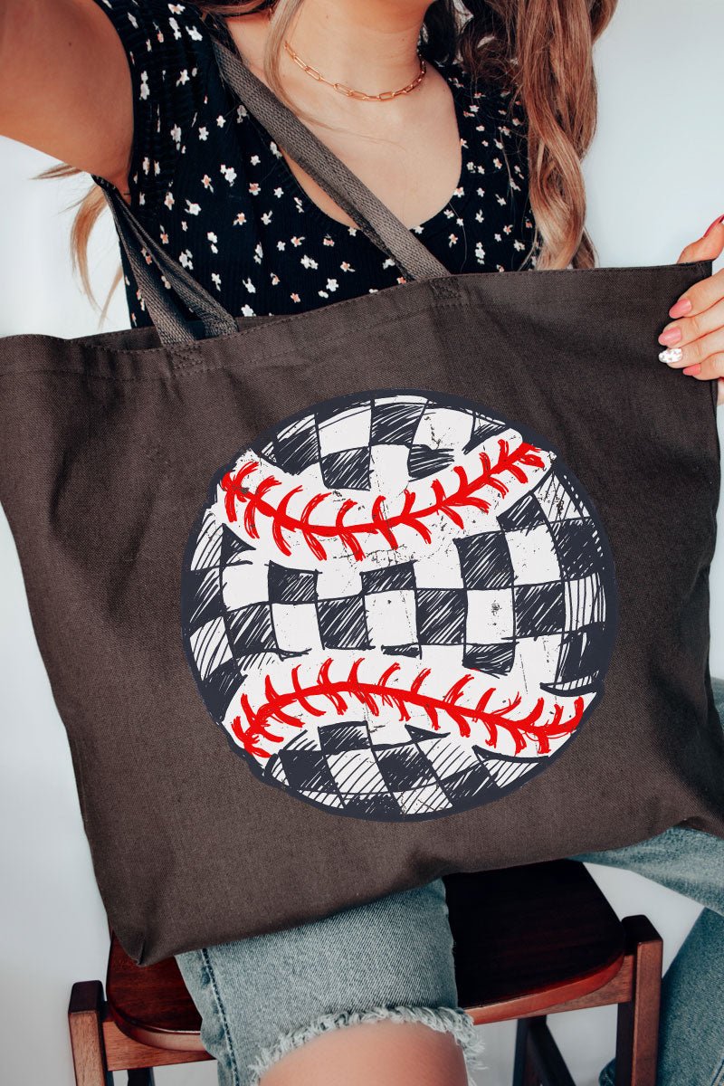 Checkerboard Pitch Canvas Jumbo Tote - Wholesale Accessory Market