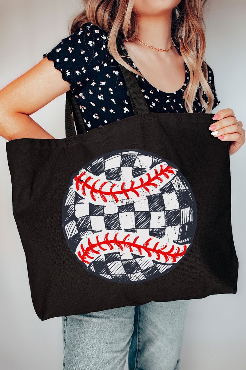 Checkerboard Pitch Canvas Jumbo Tote - Wholesale Accessory Market