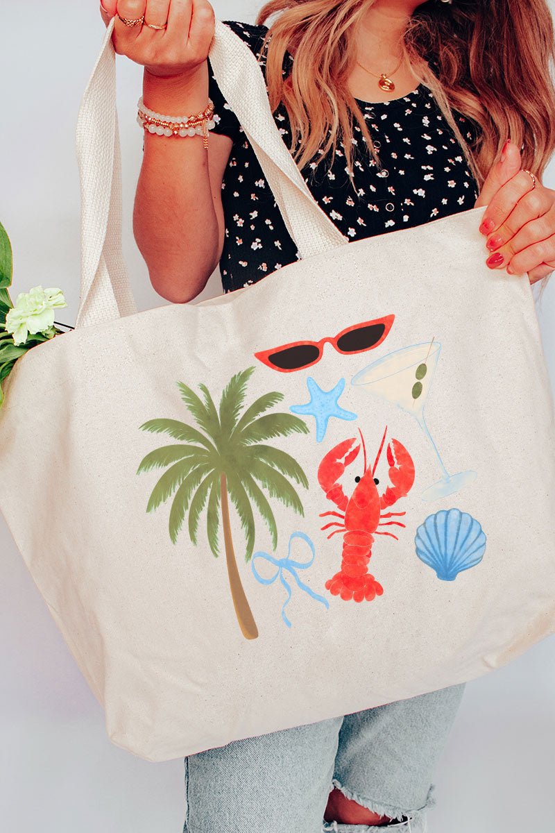 Chic Summer Canvas Jumbo Tote - Wholesale Accessory Market