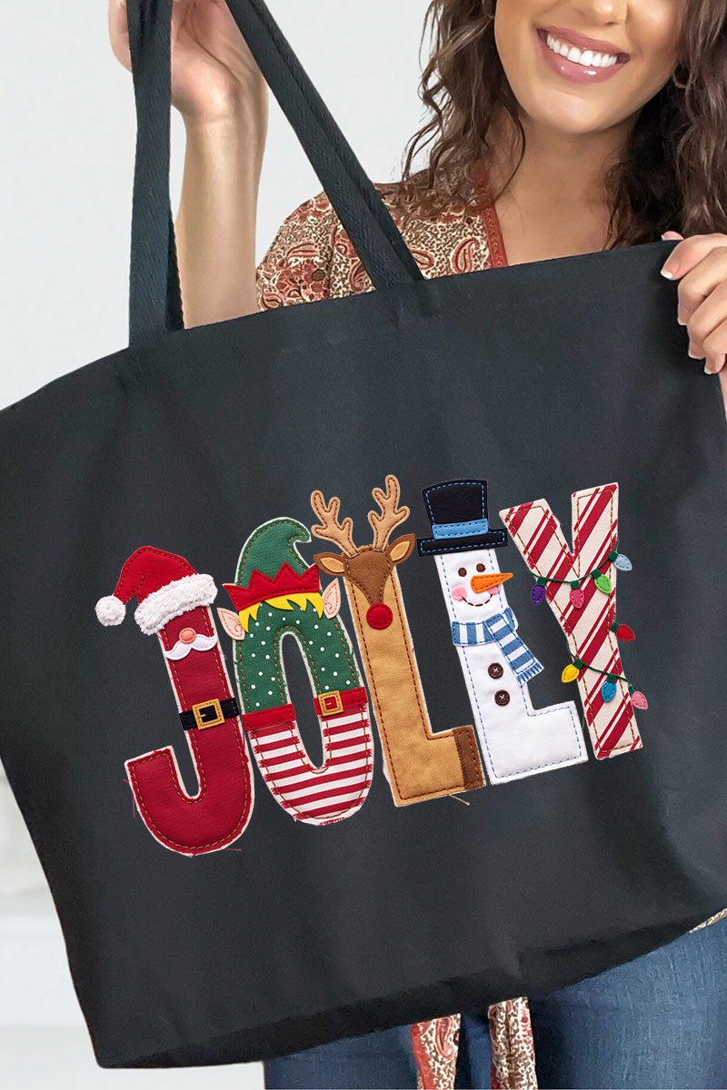 Christmas Characters Jolly Canvas Jumbo Tote - Wholesale Accessory Market