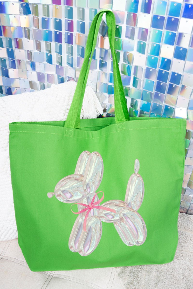 Coquette Balloon Dog Canvas Jumbo Tote - Wholesale Accessory Market
