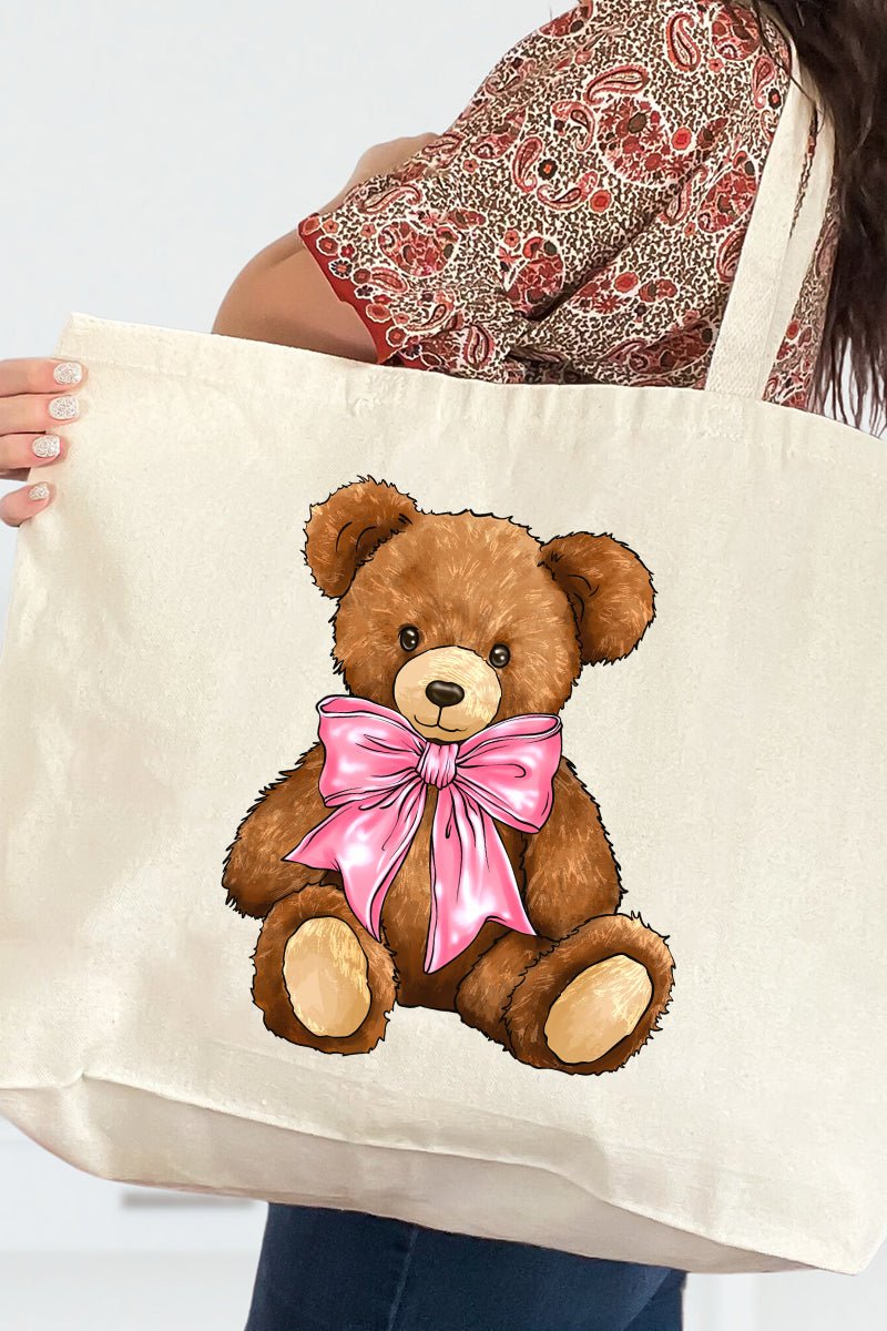 Coquette Bow Bliss Canvas Jumbo Tote - Wholesale Accessory Market