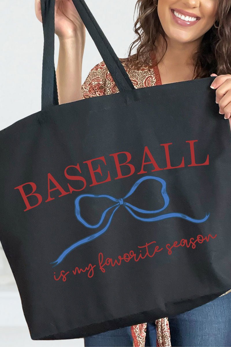 Coquette My Favorite Baseball Canvas Jumbo Tote - Wholesale Accessory Market
