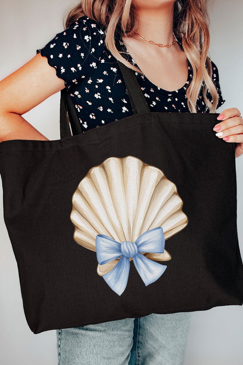 Coquette Seashell Canvas Jumbo Tote - Wholesale Accessory Market
