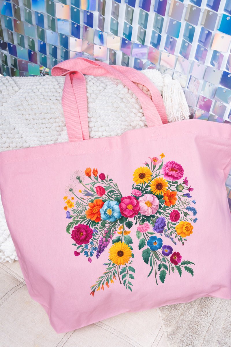 Coquette Wildflowers Canvas Jumbo Tote - Wholesale Accessory Market