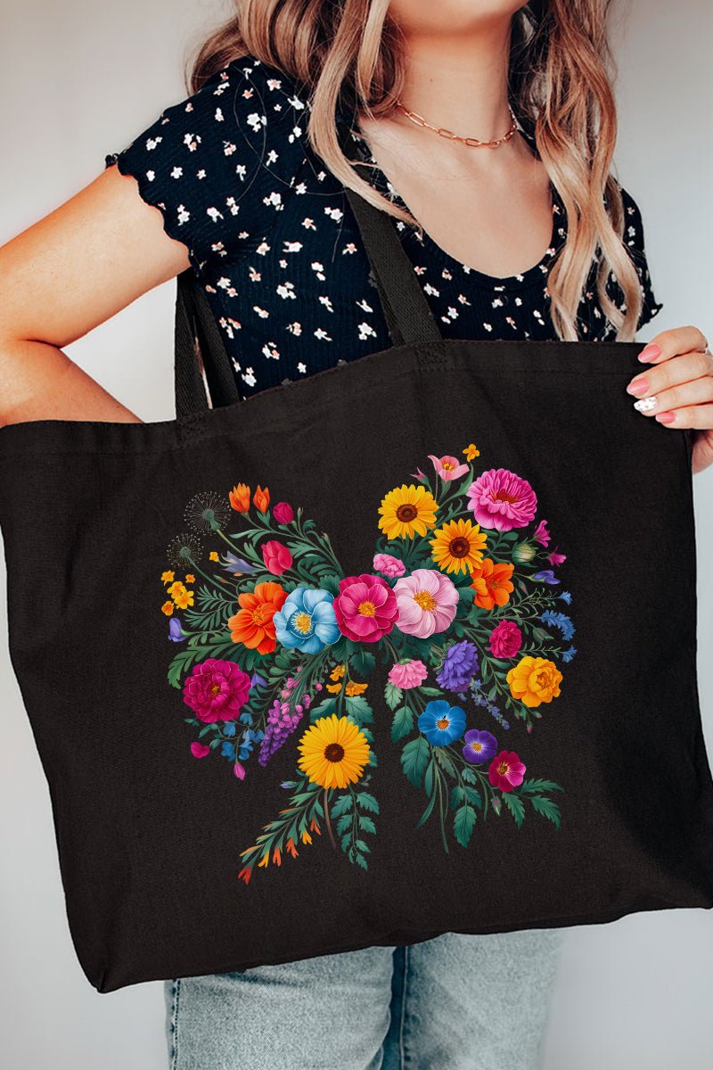 Coquette Wildflowers Canvas Jumbo Tote - Wholesale Accessory Market
