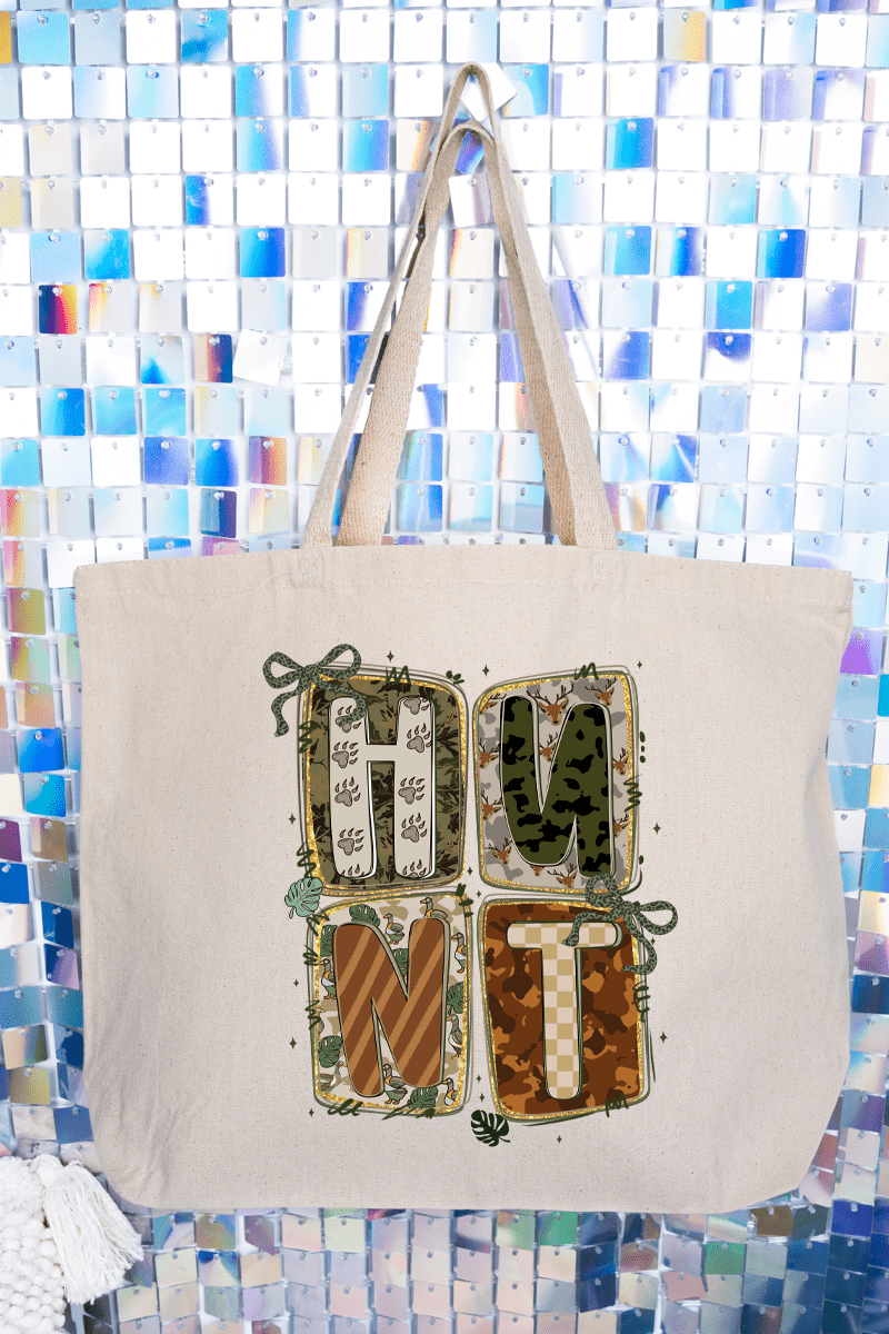 Doodle Coquette Hunt Canvas Jumbo Tote - Wholesale Accessory Market