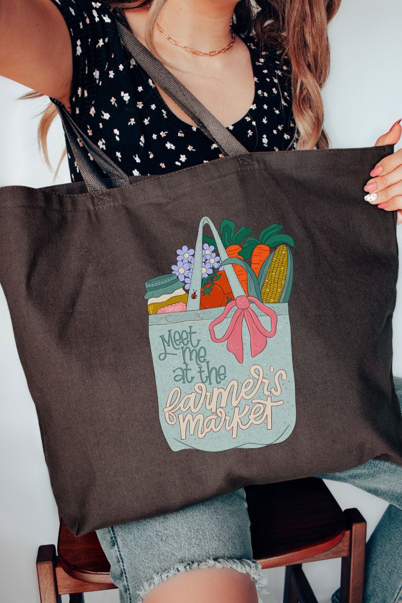 Farmer's Market Girly Canvas Jumbo Tote - Wholesale Accessory Market